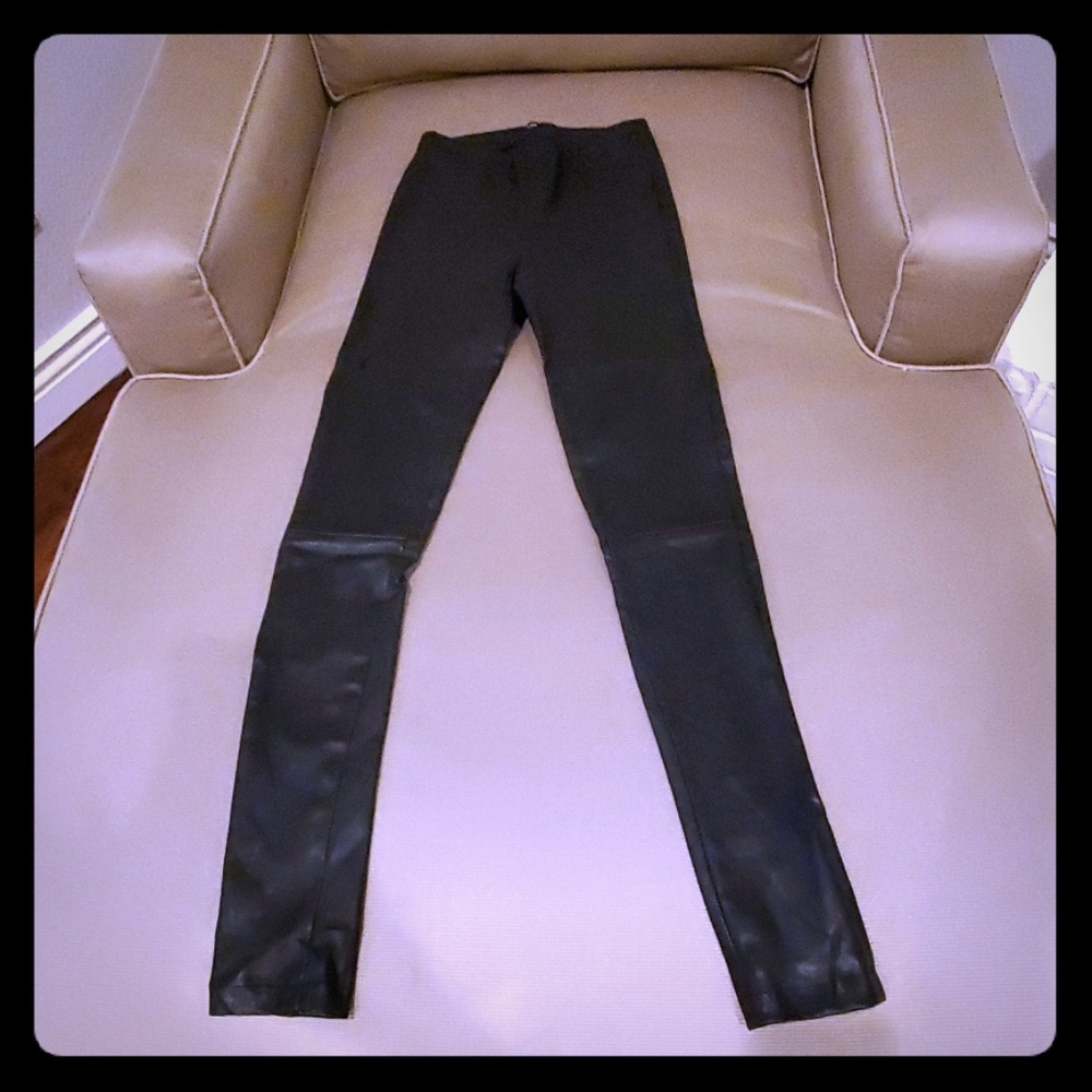 Black leather leggings